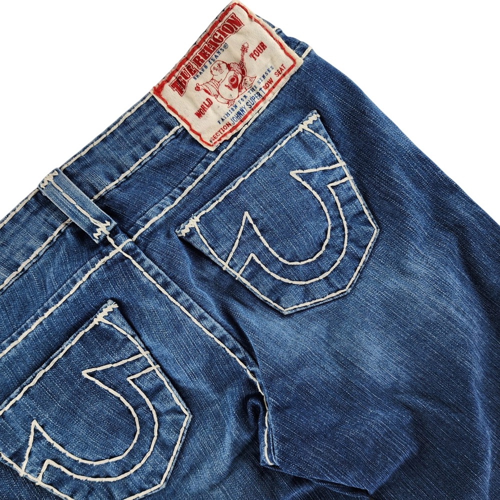 True Religion Joey Super T Jeans Women 28 Blue Bootcut Cotton Blend Denim